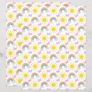Papel de Scrapbook Pequeno Sol e Arco-íris