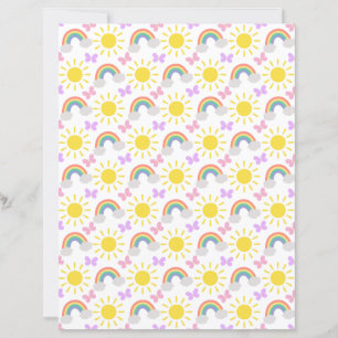 Papel de Scrapbook Pequeno Sol e Arco-íris