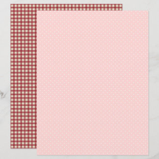 Papel de Scrapbook Pontos de Bolha Morango Vintage