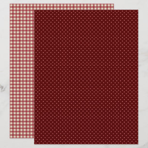 Papel de Scrapbook Pontos de Bolha Morango Vintage