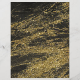 Papel de scrapbook preto Granite Dourada Veias Mar