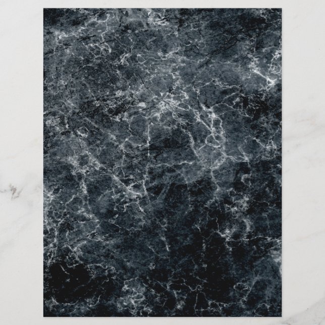 Papel de scrapbook preto no marble (Frente)