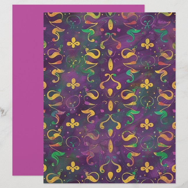Papel de Scrapbook Redemoinhos Festivos (Frente/Verso)