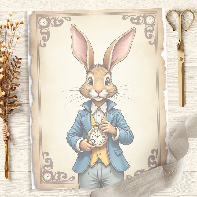 Papel de Scrapbook Relógio de Bolso do Coelho Alic (Criador carregado)