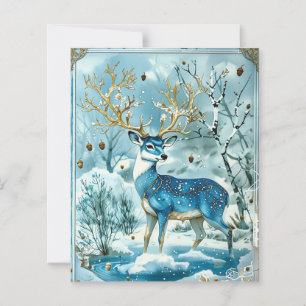 Papel de Scrapbook Rena Azul de Inverno