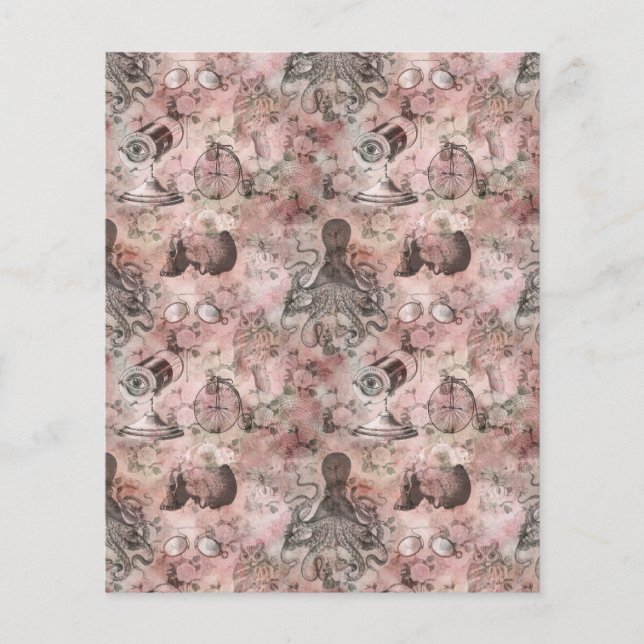 Papel de Scrapbook Romântico Steampunk (Frente)