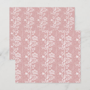 Papel de Scrapbook Rosa Bege com Padrão Floral Ele