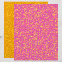 Papel de Scrapbook Rosa Conchas Marinhas