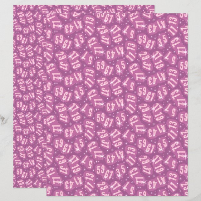 Papel de Scrapbook Rosa Constellação Matemática Pr (Frente/Verso)