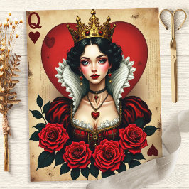Papel de Scrapbook Rosas da Rainha de Copas Alice