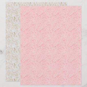 Papel de Scrapbook Textura Rosa Coquette Vintage