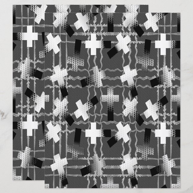 Papel de Scrapbook Tons de Cinza Semeado de Fé 2 L (Frente/Verso)