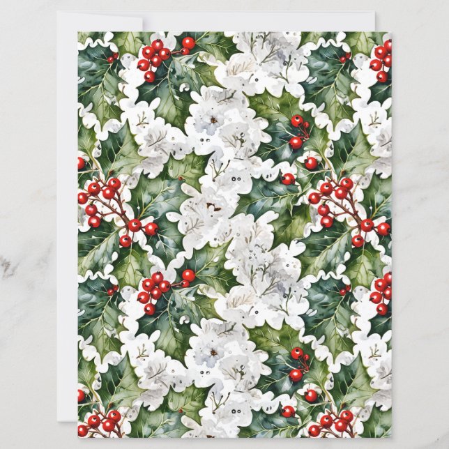 Papel de Scrapbook Tradicional Natal Branco com Az (Frente)