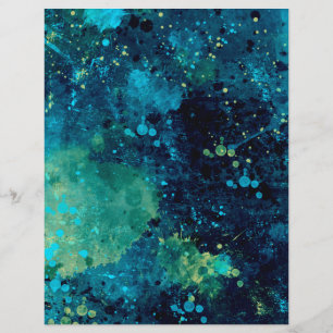 Papel de Scrapbook Turquesa e Amarelo Grungy