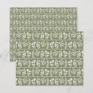 Papel de Scrapbook Verde Oliva de Herbário Botânic