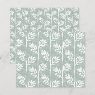 Papel de Scrapbook Verde Sage Floral Abstrato Suav