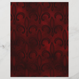 Papel de scrapbook vermelho escuro Fleur de Lis