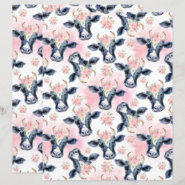 Papel de Scrapbook Vintage Cows