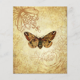 Papel de Scrapbook Vintage Mariposa Dourada