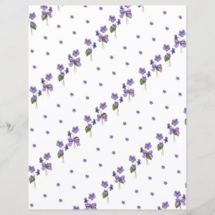 Papel de Scrapbook Violetas e Laços