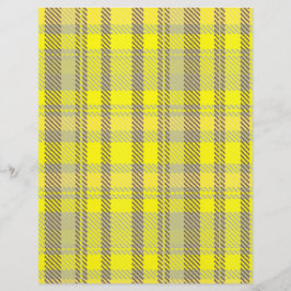 Papel de Scrapbook Xadrez Amarelo Página 2 Lados