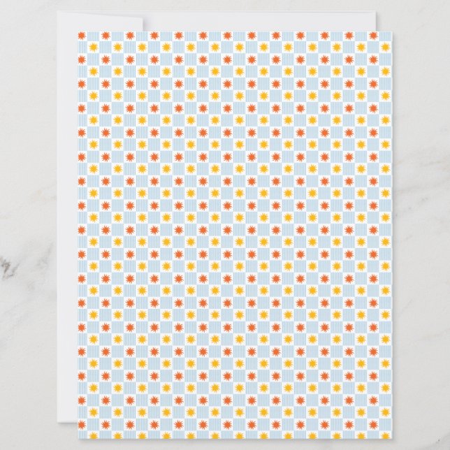 Papel de Scrapbook Xadrez Explosão Solar - S (Frente)
