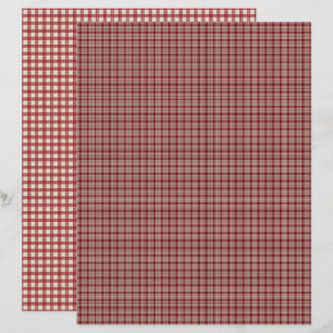 Papel de Scrapbook Xadrez Morango Vintage