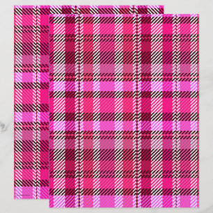 Papel de Scrapbook Xadrez Rosa Página 2 Lados