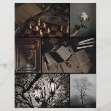 Papel de Scrapbooking Colagem Dark Academia