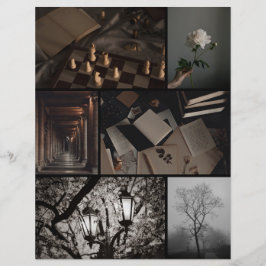 Papel de Scrapbooking Colagem Dark Academia