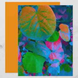 Papel de Scrapbooking com Imagem de Folha Colorida