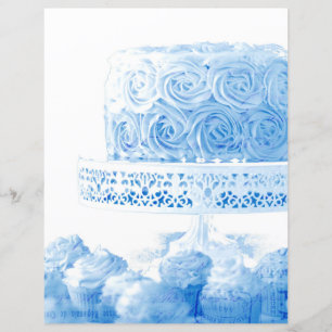 Papel de scrapbooking de bolo de aniversário azul 