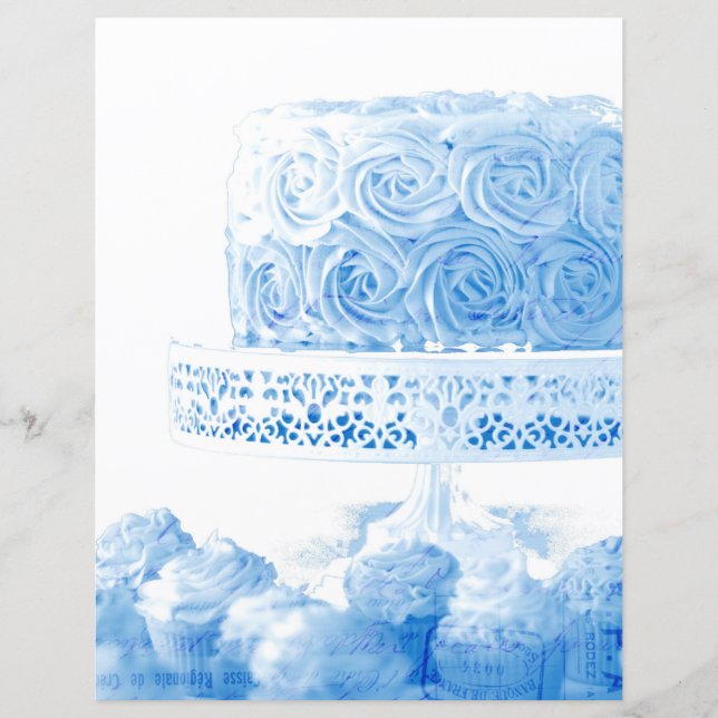 Papel de scrapbooking de bolo de aniversário azul  (Frente)