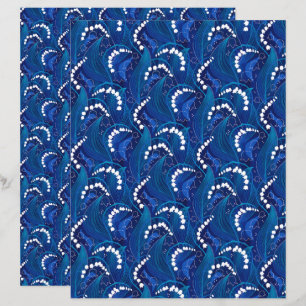 Papel de Scrapbooking Floral Lírio Azul do Vale