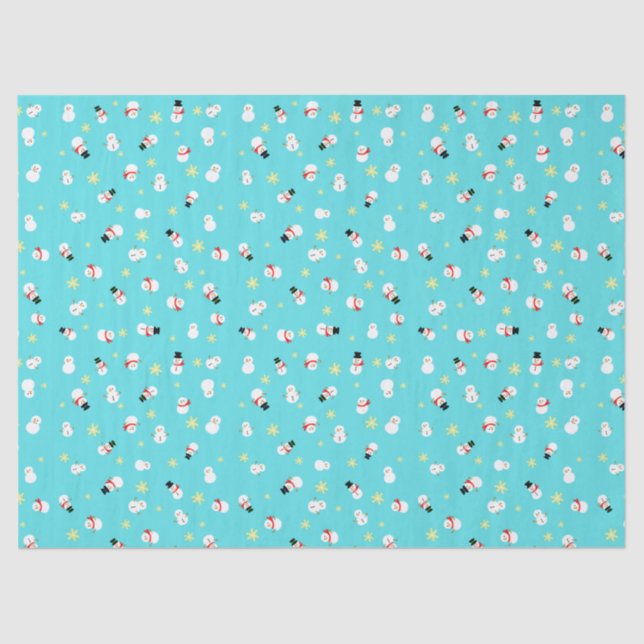 PAPEL DE SEDA かわいいブルーのクリスマス スノーマン 子ども♡ (Frente )