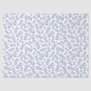 Papel De Seda 0º Padrão de Número Aleatório Azul/Branco de Anive
