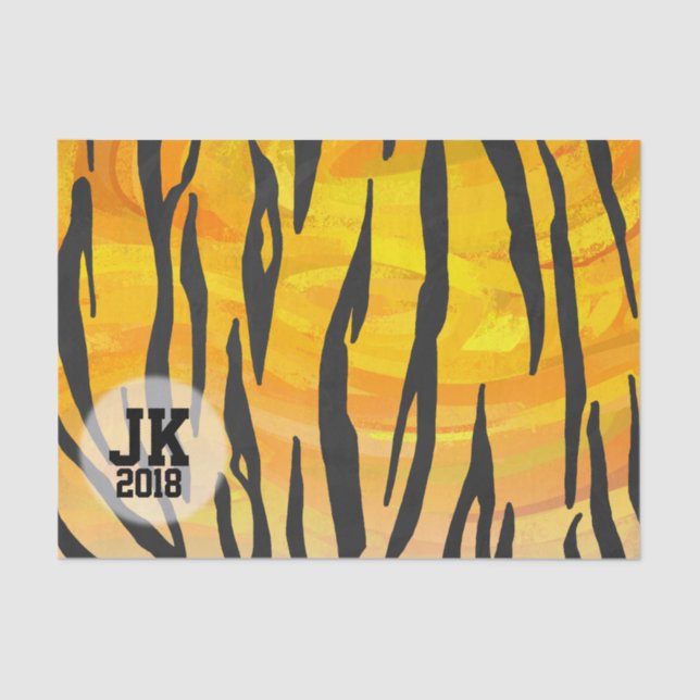 Papel De Seda 03of12 Tiger Pattern Tissue Paper (Frente )