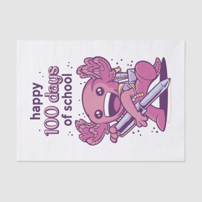 Papel De Seda 100 dias de convite escolar (Frente )