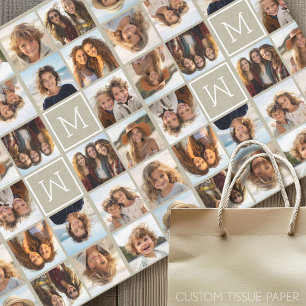 Papel De Seda 11 Colagem de Fotos - Grade Mínima com Texto