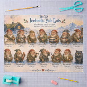 Papel De Seda 13 Duendes Islandeses Natal na Islândia