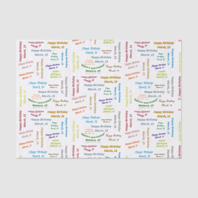Papel De Seda 15 de março, 15 Aniversário (Frente )