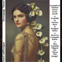 1920s Art Nouveau Woman & Lillies EZ7L Decoupage