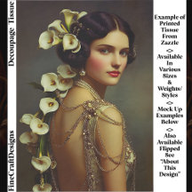 1920s Art Nouveau Woman & Lillies EZ7R Decoupage