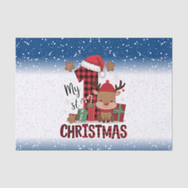 Papel De Seda 1rua de Natal Santa Hat White Snow Reindeer