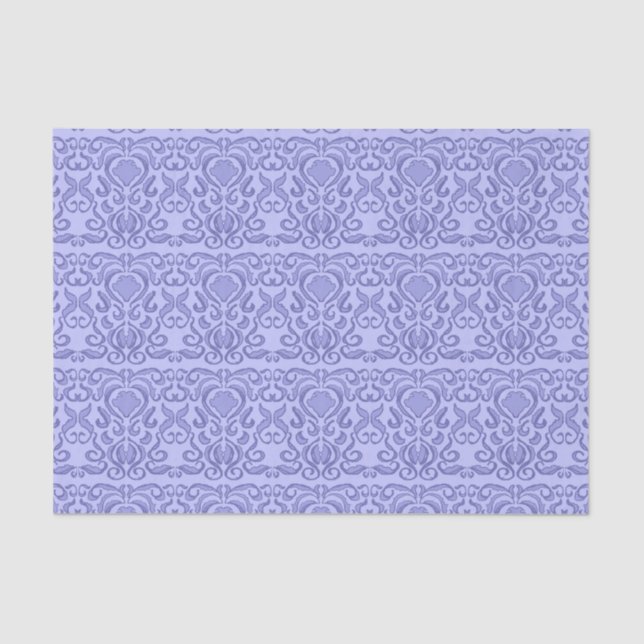 Papel De Seda 2022 Periwinkle Blue Damask Old World (Frente )