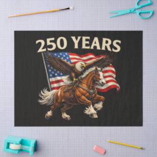 Papel De Seda 250 Aniversário EUA Cavalo Ocidental Águia