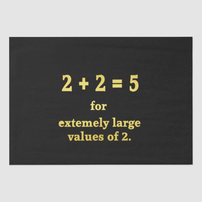 Papel De Seda 2 + 2 = 5 Piada Matemática Divertida (Frente )