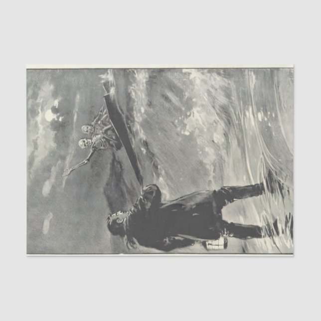 Papel De Seda 2 esqueletos en sus ataúdes (Frente )