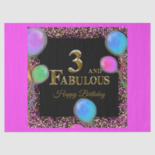 Papel De Seda 3º Aniversário  (Frente )