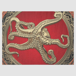 Papel De Seda [300] Octopus Dourado sagrado na postura defensiva